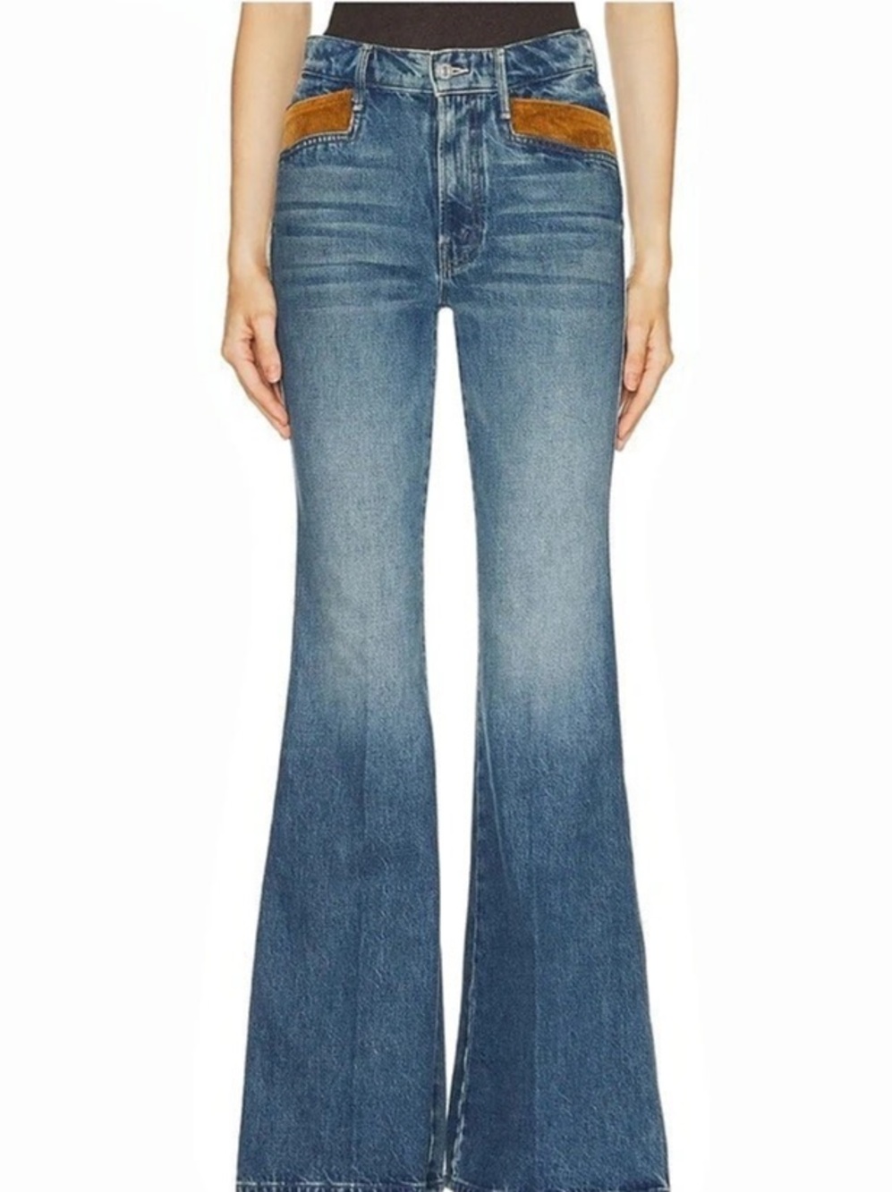 MOTHER The Pointy Pocket Doozy Heel Jeans Flare Jeans in Blue Waist 27 NWT